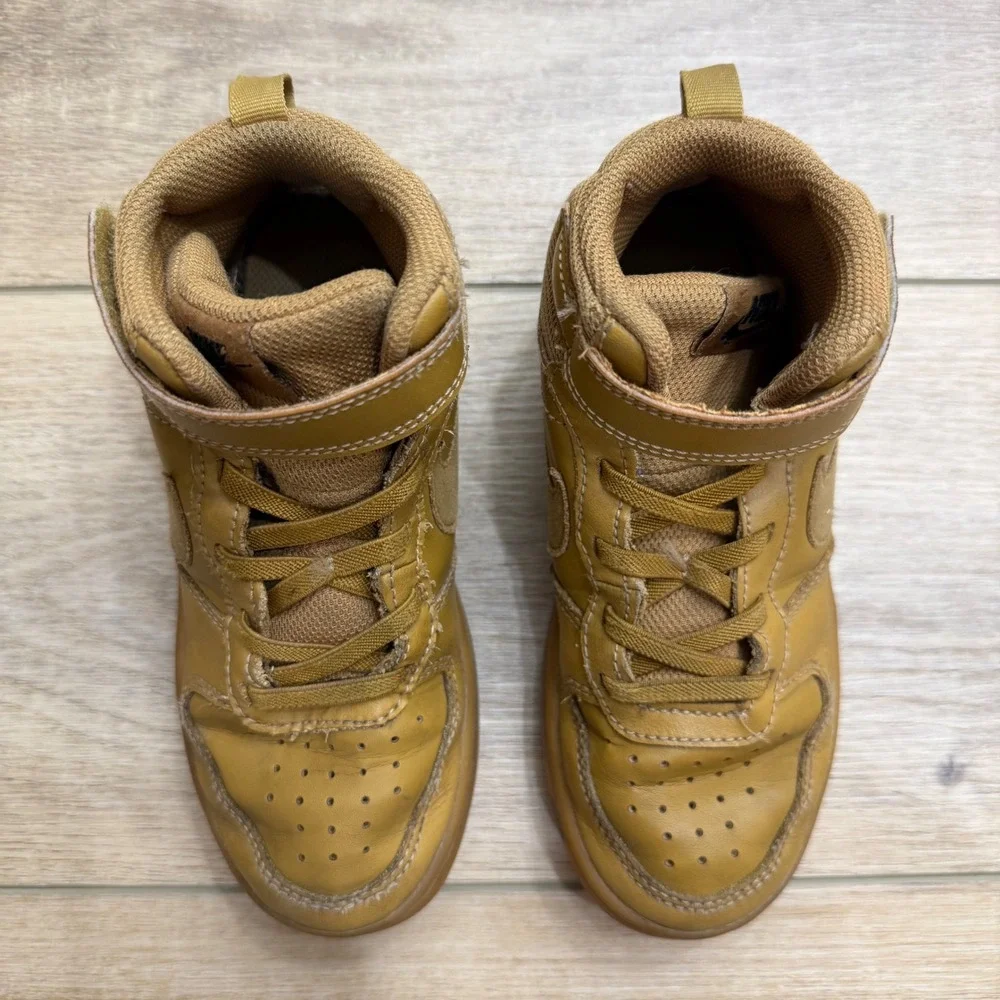 Nike Court Borough Mid 2 Wheat Gum Kids Sneakers CD7783-701 Size 13C